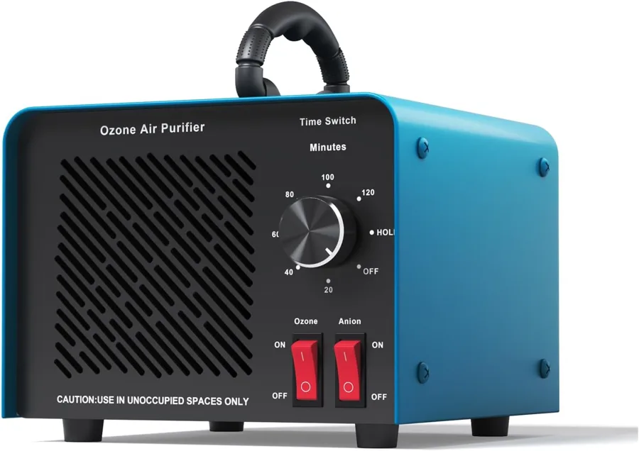High-output ozone unit — maximum power with a 120 minute timer