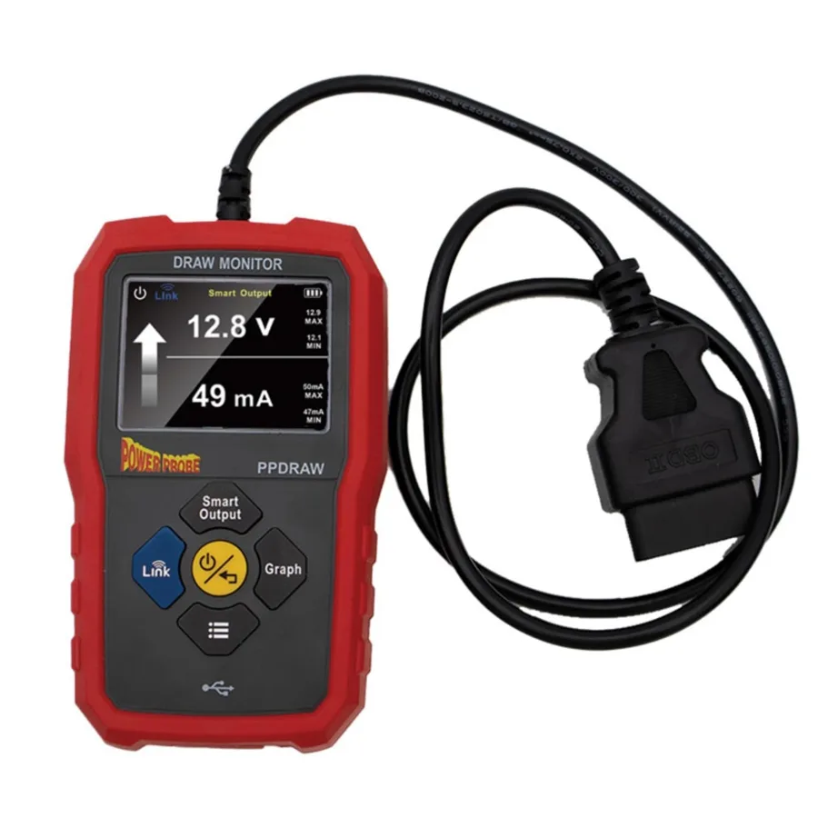 Power Probe Parasitic Draw Tester — OBDII monitor with graphing mode