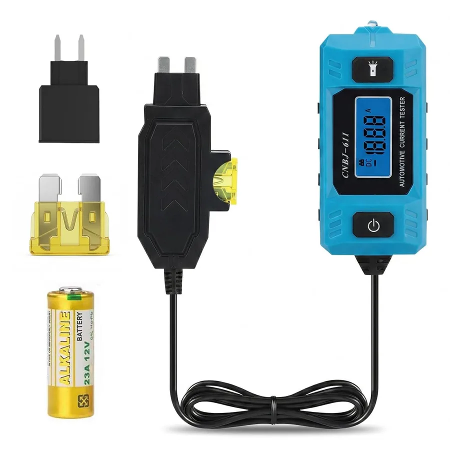 Automotive Circuit Fault Probe Tester — fuse-slot current readings