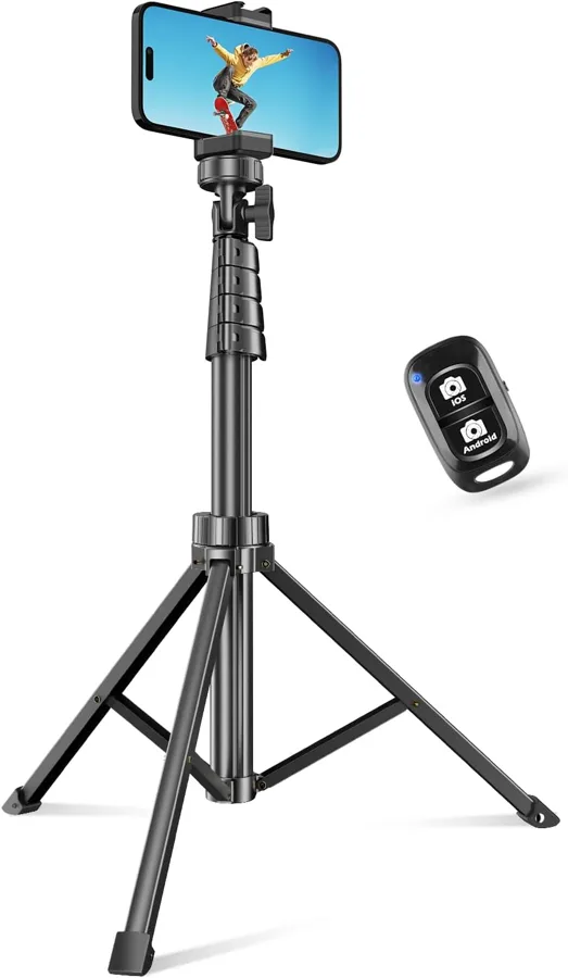 SENSYNE 62 in (157.5 cm) Phone Tripod — fits webcams and action cams too