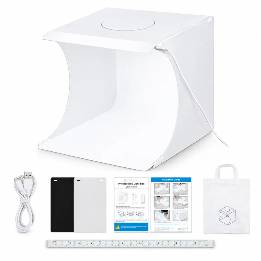 DeskGlow — soft built-in light for small products