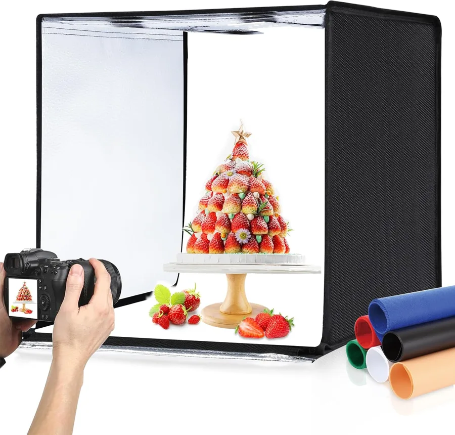PULUZ Light Box Photography — dimmable light with three shooting windows
