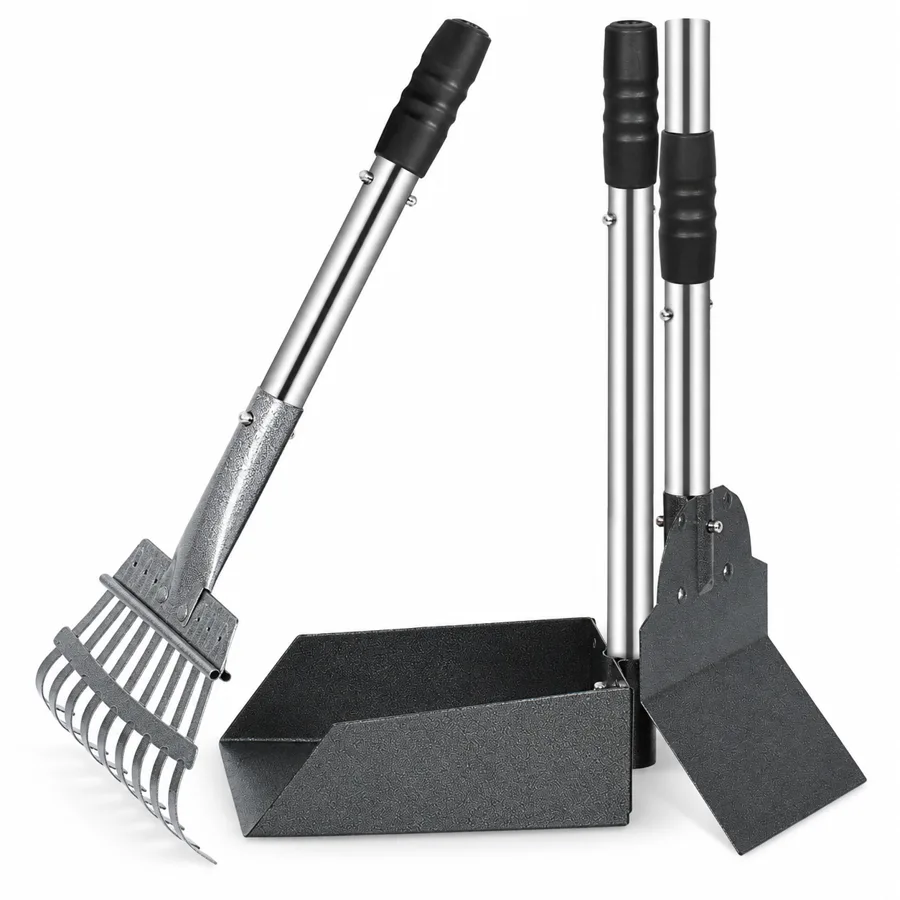 UprightPaw — Scoop the yard standing up with a rake and pan