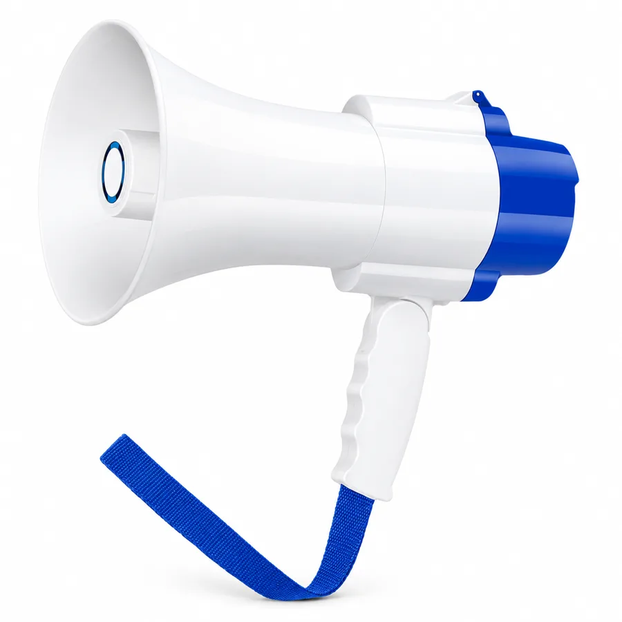 YardCarry — rechargeable handheld megaphone with a folding pistol grip