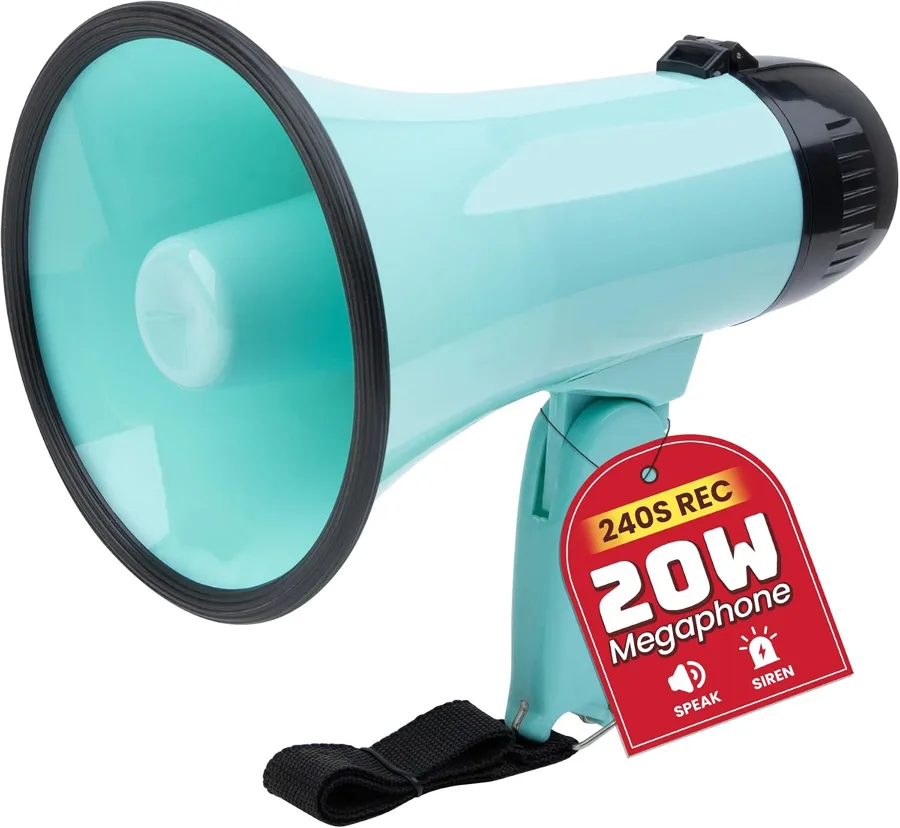 MyMealivos 20W Megaphone Bullhorn — 240 second recording and siren