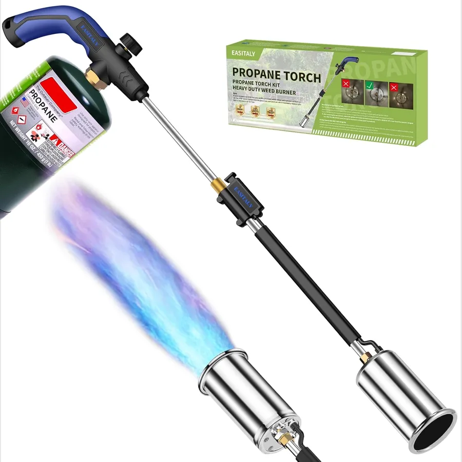 Heavy Duty Propane Weed Burner Torch — trigger igniter and 30 in (76 cm) handle