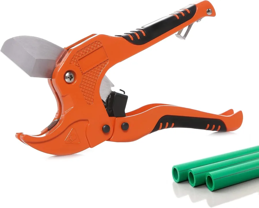 Ratchet Pipe Cutter — one handed ratchet with a stainless steel latch