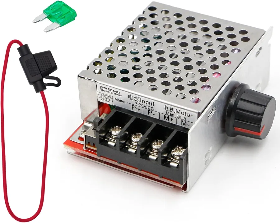 RioRand 7 — Brushed motor control with a Run, Stop, Brake rocker