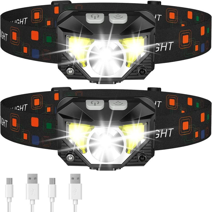 LHKNL Headlamp Flashlight — long press off and wave control