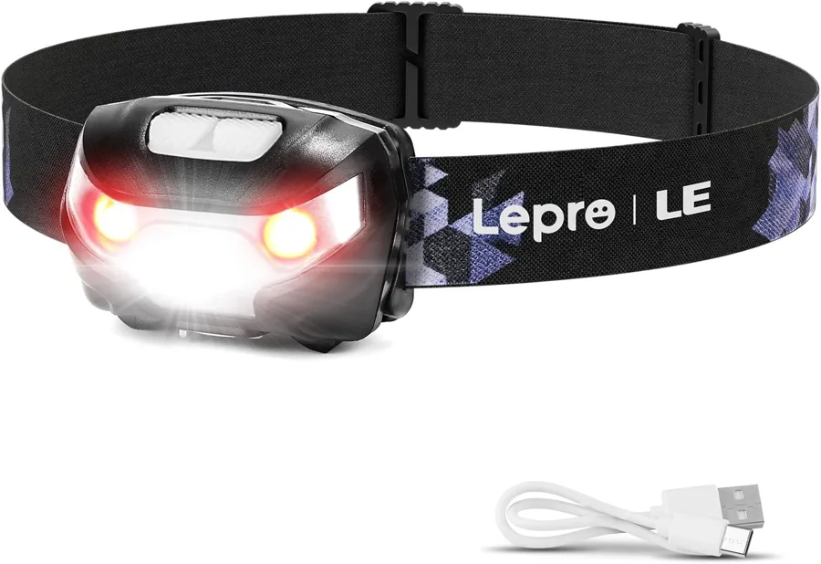 Lepro Rechargeable Headlamp — long runtime with simple controls