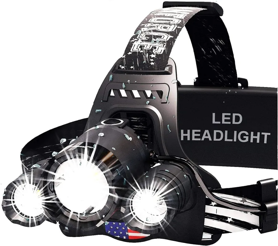 DanForce Rechargeable Headlamp — tough aluminum body with zoom beam