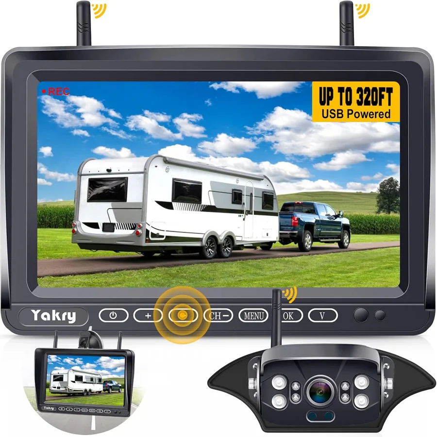 Yakry RV Backup Camera System — up to four cameras with recording