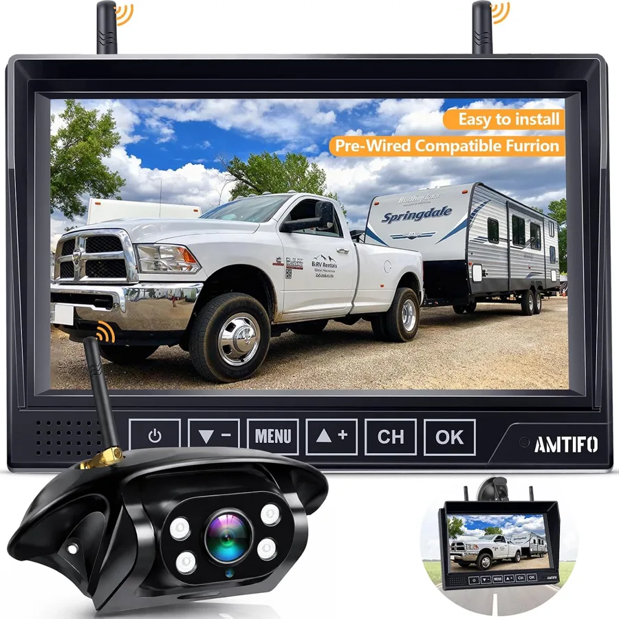 HD 1080P RV Backup Camera Wireless — pre-paired kit you can check first