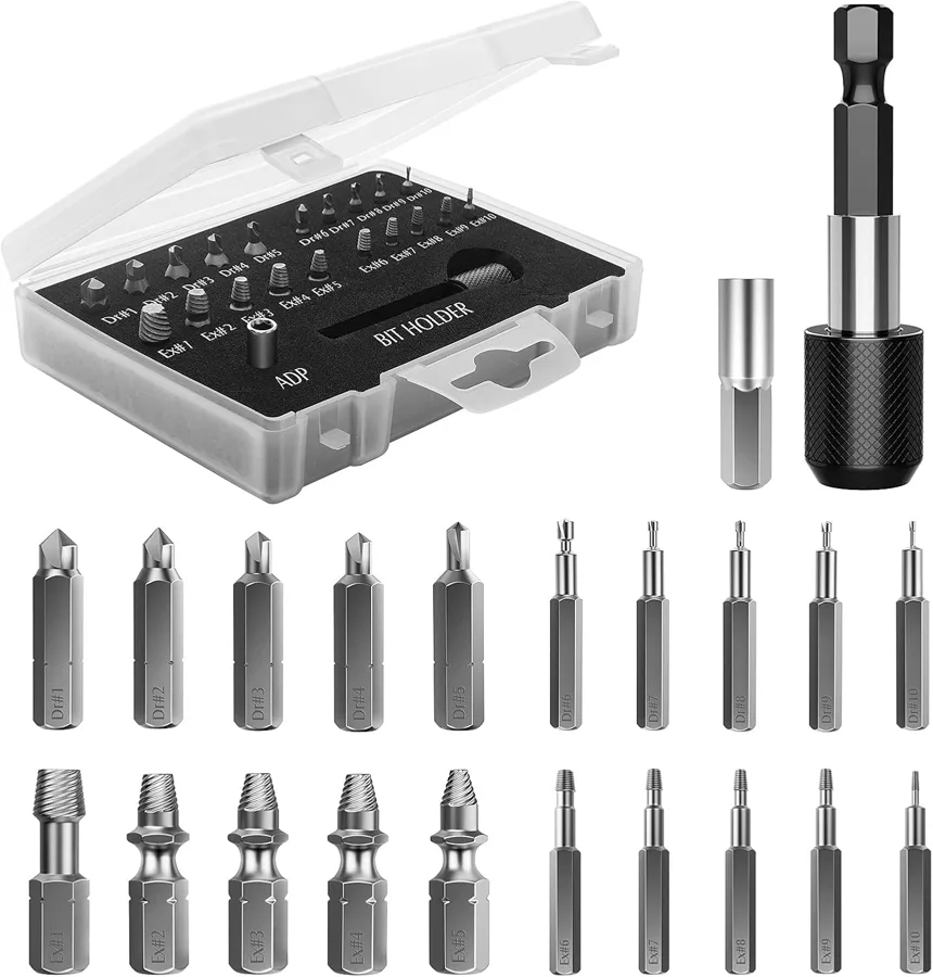 Nuovoware Damaged Screw Extractor Set — fine bits for tiny stripped screws