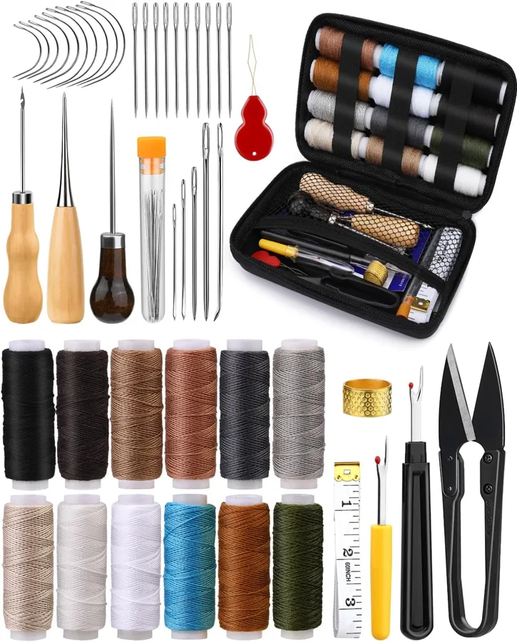 BAGERLA Heavy Duty Sewing Kit — 3 awl types and 25 needles