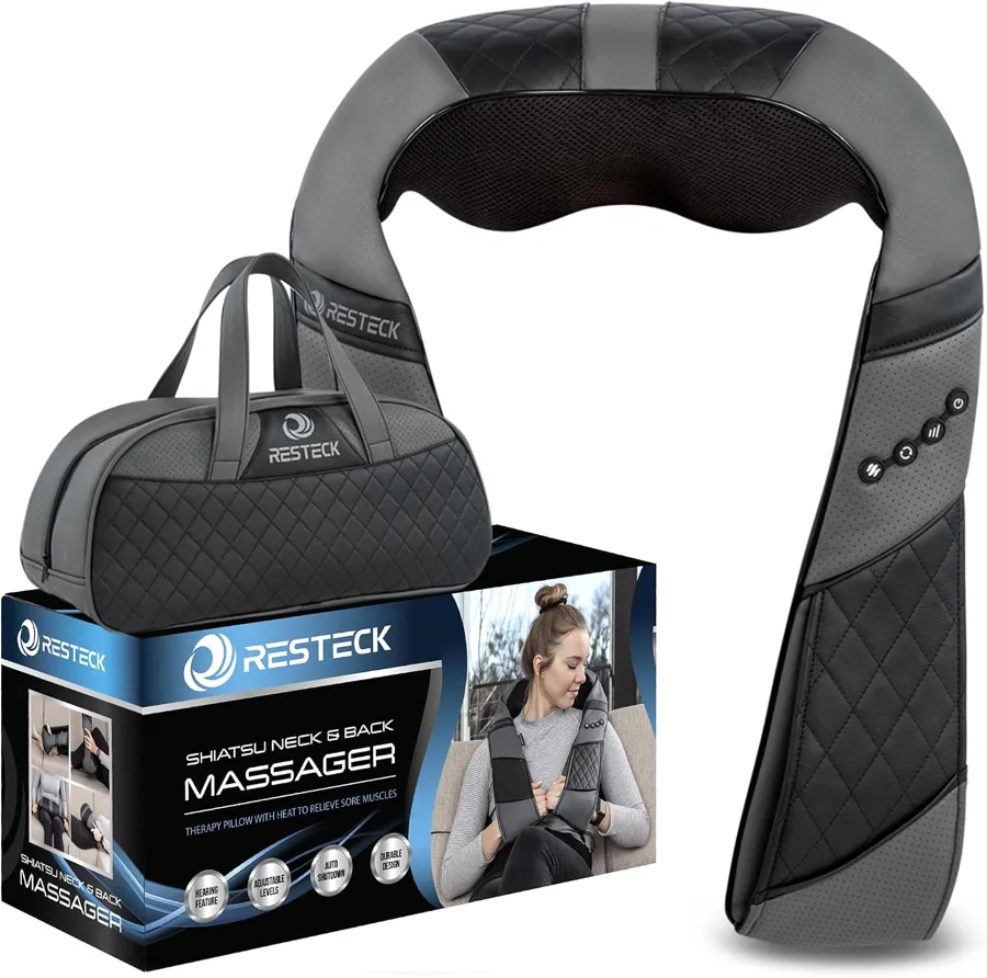 RESTECK — kneading pillow with car adapter and pouch