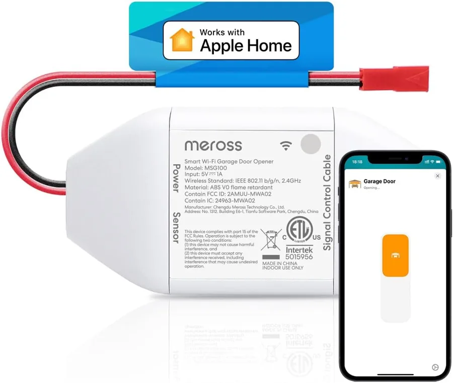meross — HomeKit garage controller with a wired sensor