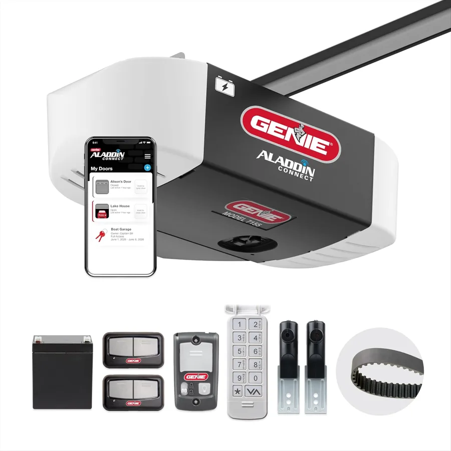 Genie — quiet belt drive opener with battery backup