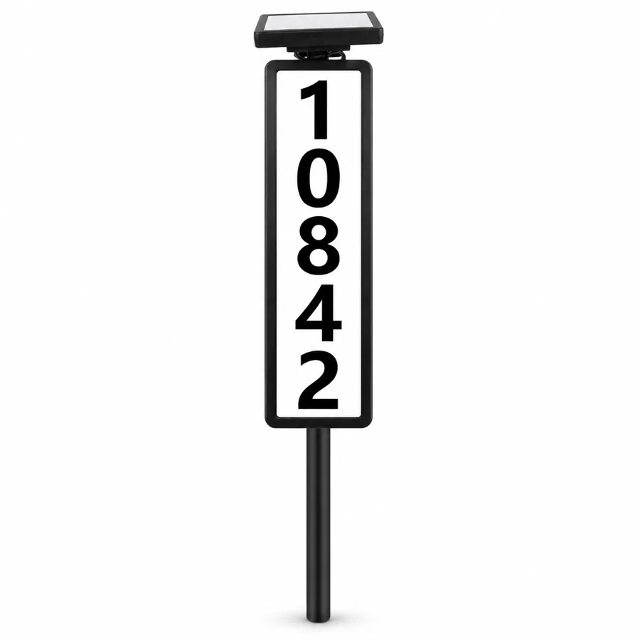 PorchBeacon — lit house number raised 89 cm (35.0 in) off the ground