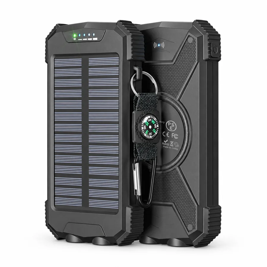 Outletless — wireless pad, two LEDs and a compass clip in one slim unit