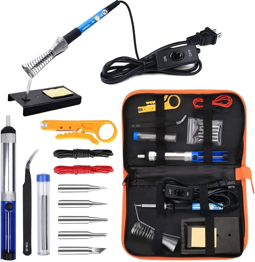 Soldering Iron Kit Electronics — 14 piece set with carry bag