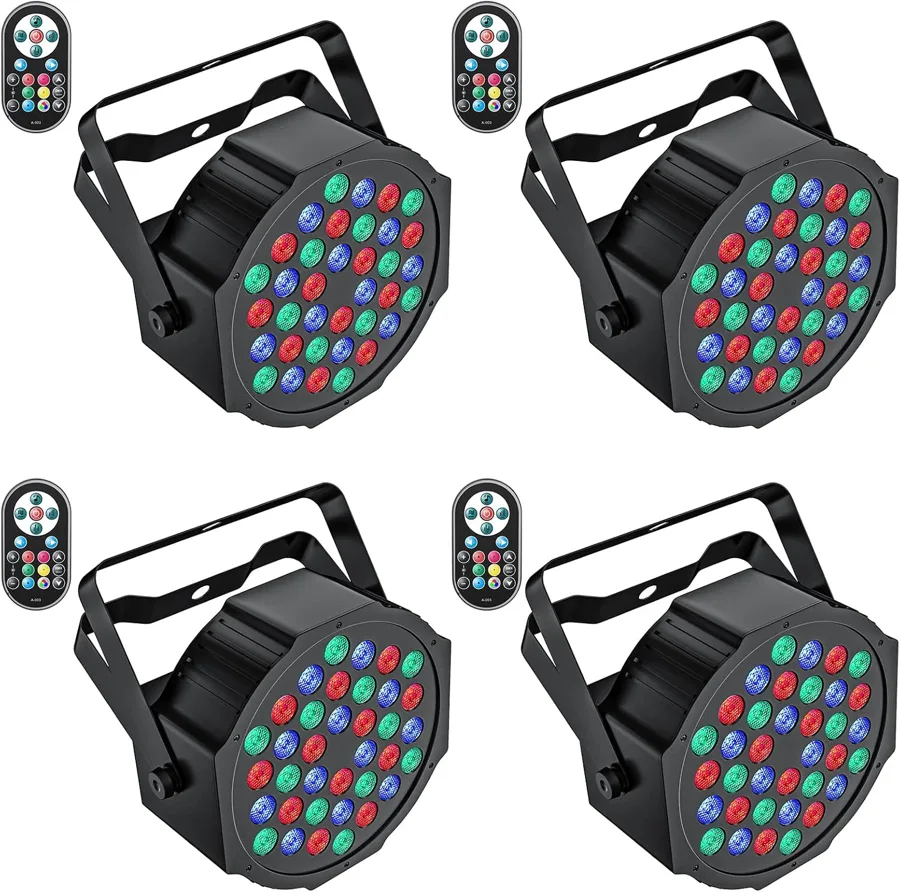 Stage Lights 36 LED Par — Four pack RGB wash for bigger rigs
