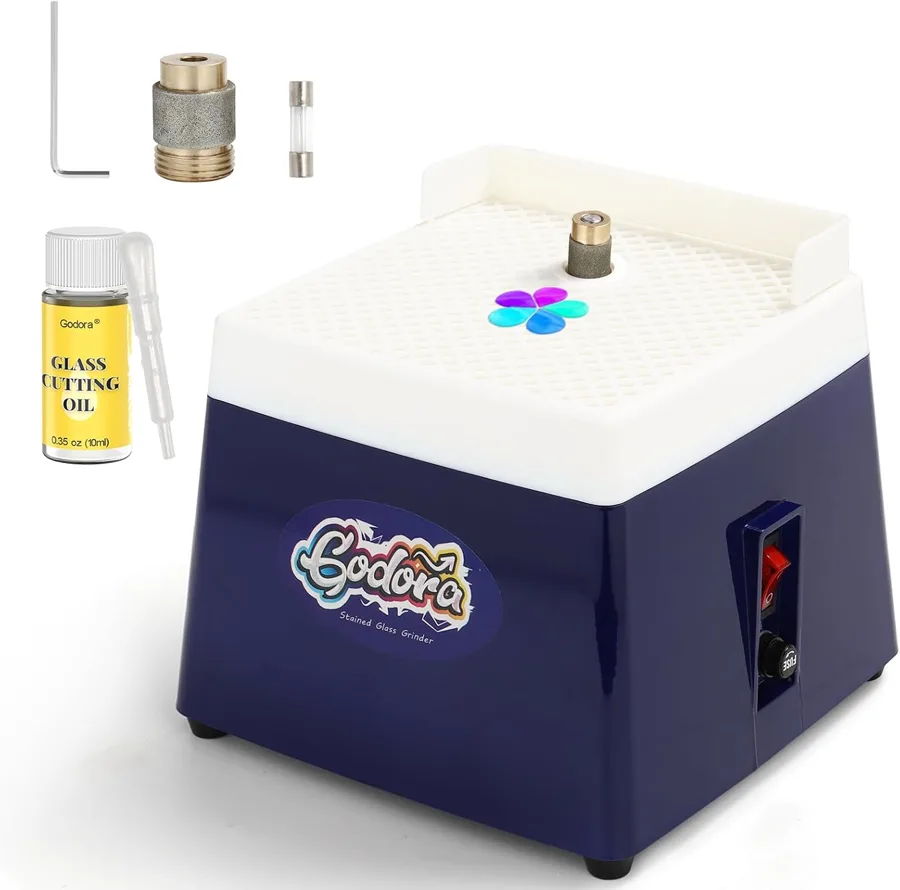 Stained Glass Grinder Kit — spiral base feeds water to the wheel
