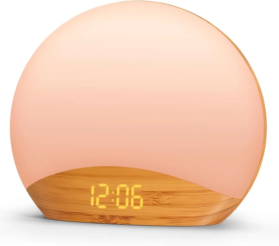 REACHER — wood grain sunrise clock with 26 sounds