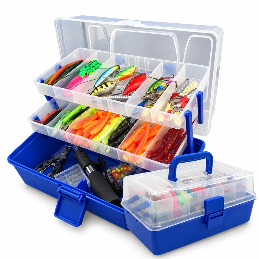 CastReady — a loaded 3-layer tackle box ready to fish