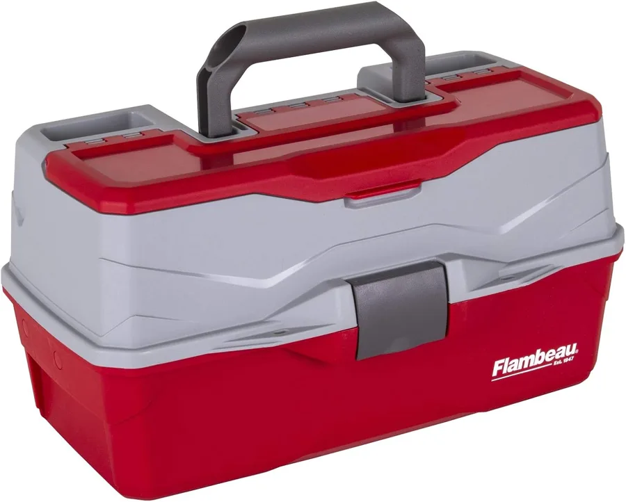 Flambeau 6383 — classic 3-tray cantilever box with 32 compartments
