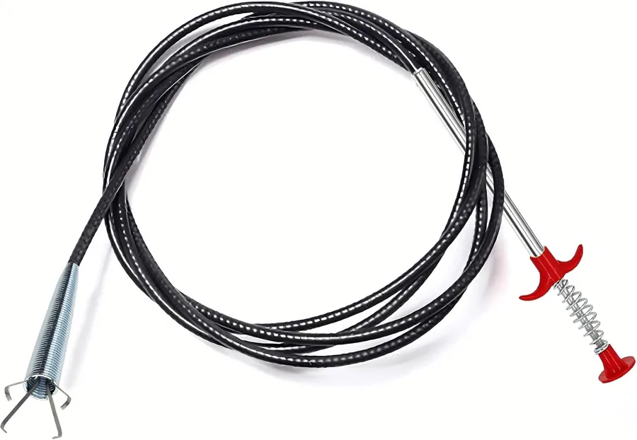 Drain Snake — 79 in (200.7 cm) claw reach for pulling hair from drains