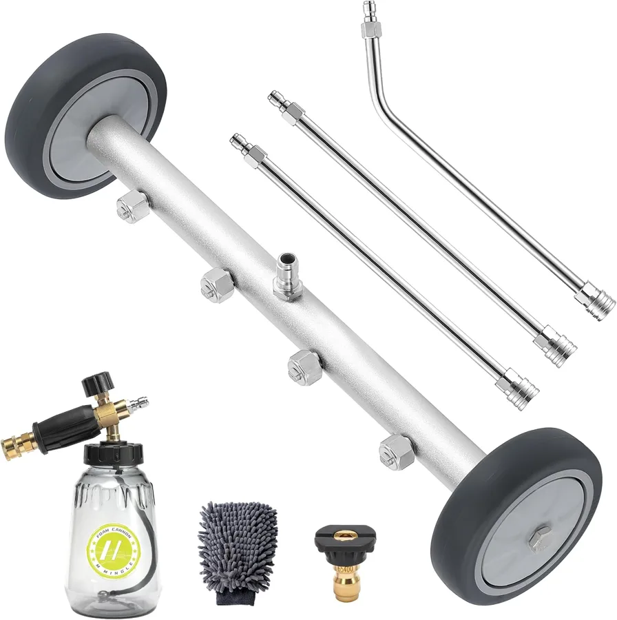 M MINGLE — foam cannon and mitt bundled with a low-wheel bar