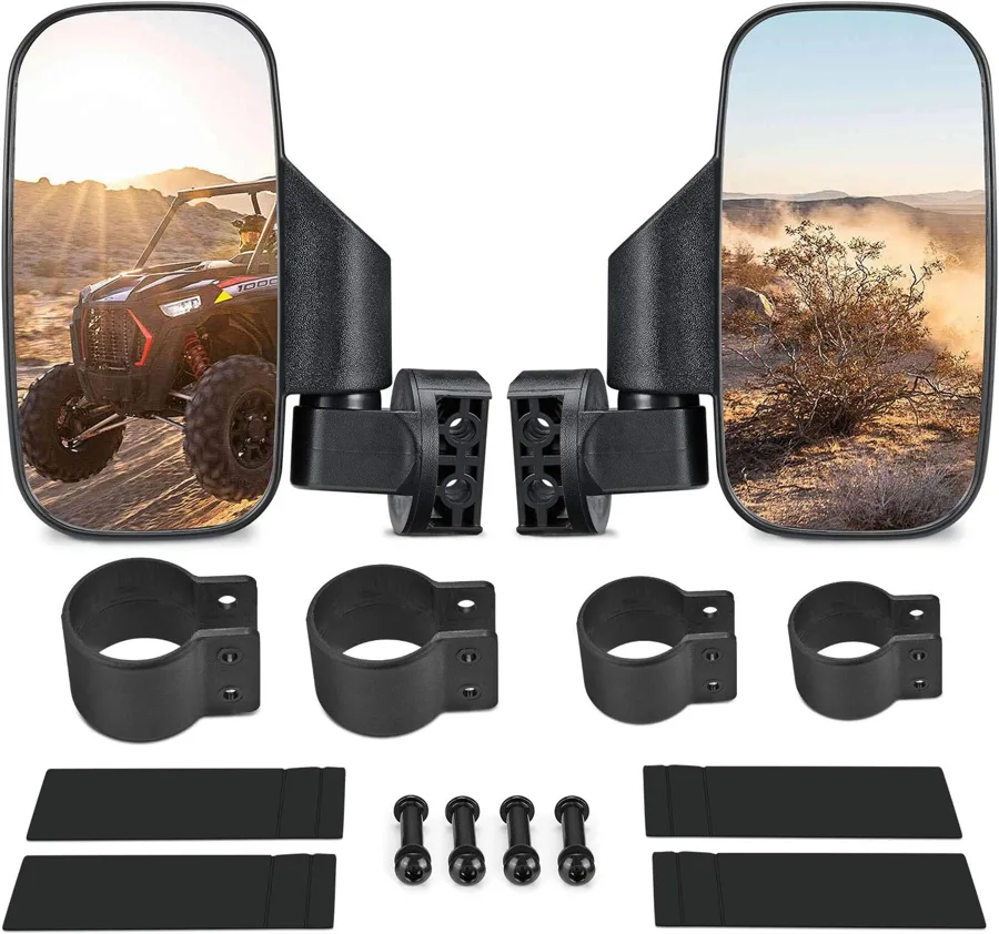 ISSYZONE UTV Side Mirrors — tilts up, down and sideways