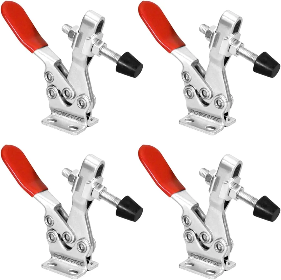POWERTEC 4PK Toggle Clamp — repeatable bolt-down hold for jigs