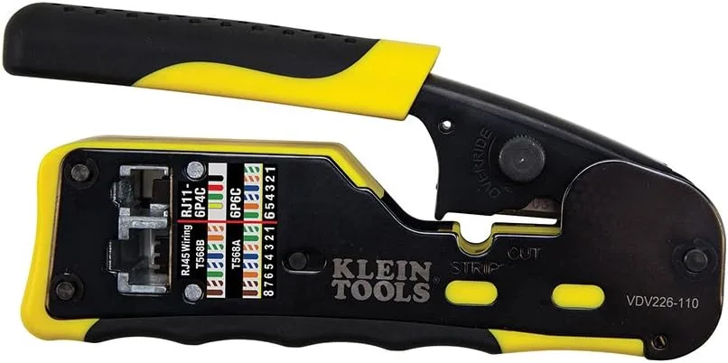 Klein Tools VDV226 — Ratcheting crimps for network cable
