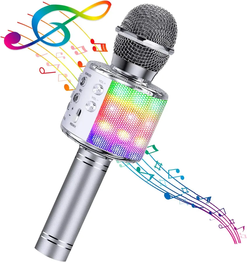 BlueFire Karaoke Microphone — LED lights and a recorder in one handheld