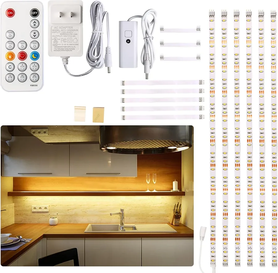 WOBANE LED Kit — bright plug-in strips with an RF remote